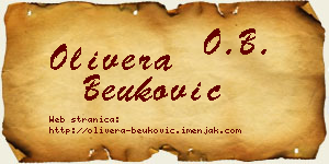 Olivera Beuković vizit kartica